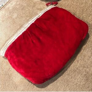 Vintage Red Clutch with Silver Accents
